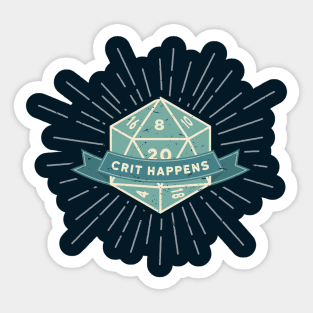 DnD D20 "Crit Happens" Sticker